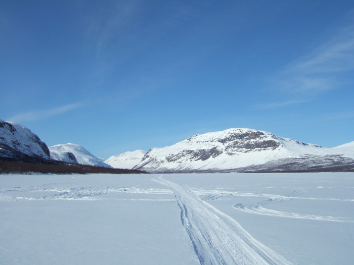 Looking up the lake