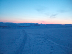 Sunset behind Rautasjaure, -20 degrees