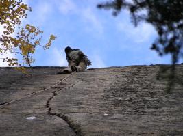 Pudde tops out on La Linja (7+)