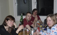 Marre, Jonas from Helsinki, Felix and Malou back at base (0745c)