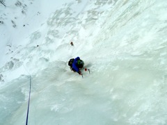 Malou on Adeln - as if waiting for us to finish wasn't bad enough, we abseiled down past her as well... (P1030462w)
