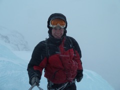 Henrik at the top of Grevinnan - windy! (P1030398)