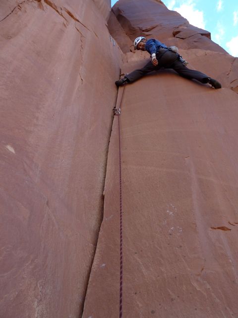 SP on Short and Stupid (5.8+), Pistol Whipped area, Indian Creek P1010418